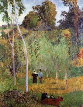 Paul Gauguin : Shepherd and Shepherdess in a Meadow